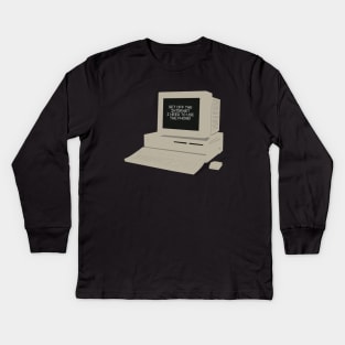 90s Desktop Computer dial up internet Kids Long Sleeve T-Shirt